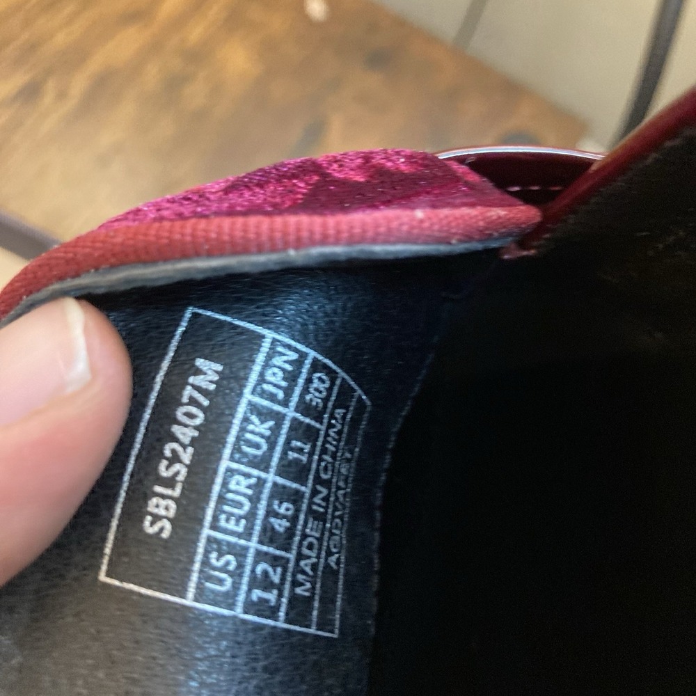 Bruno Marc Mens Sz 12 Tuxedo Loafers Red Velvet Slip-on Dress Shoe Fashion Prom - Picture 13 of 13